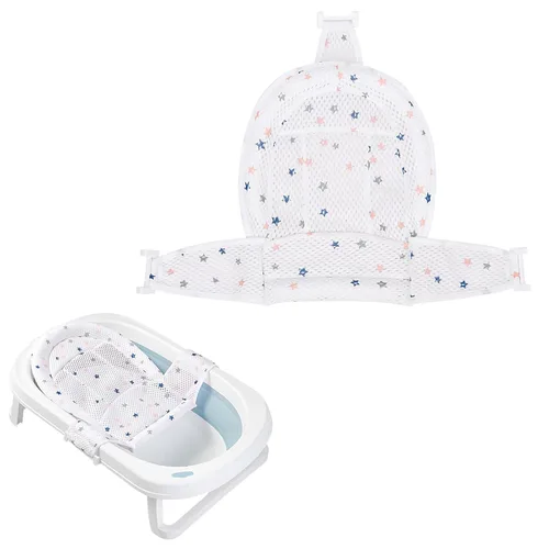 Miniatura 18 de Colorlife Asiento de Baño para Bebé con Malla de Apoyo, Asiento de Baño para Bebé, Ajustable, Cómodo, Antideslizante, Malla de Ducha de Cinco Puntos