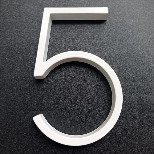 Miniatura 17 de Placa flotante 3D para casa, números de 5 pulgadas, color blanco, moderna, dirección, dirección del hogar, aleación de zinc, montaje con tornillo