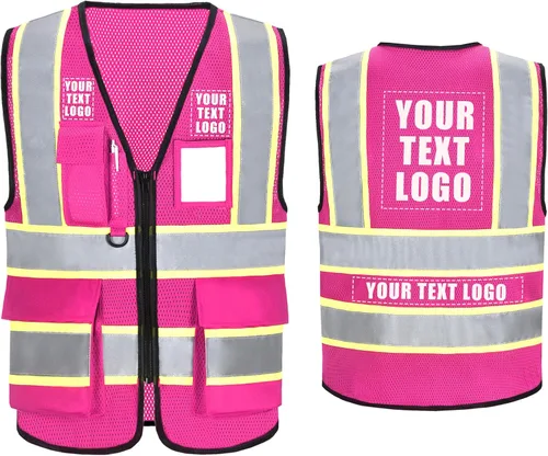 Miniatura 8 de A-SAFETY Chaleco de malla de alta visibilidad, chaleco ligero reflectante de construcción con bolsillos, chaleco de seguridad para hombres y mujeres