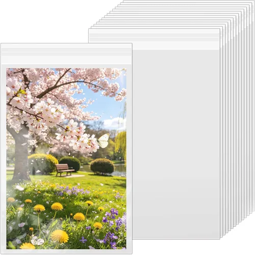Miniatura 8 de VOKOY Paquete de 50 Fundas Transparentes como Cristal de 8.5 x 11 Pulgadas Bolsas de Almacenamiento, Bolsas de Celofán Autosellantes Resellables