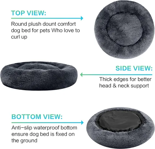 Miniatura 6 de SAVFOX Cama calmante para perros, cama antiansiedad, cama de perro de felpa para perros pequeños, tamaño mediano, grande y XL, cama suave y cómoda