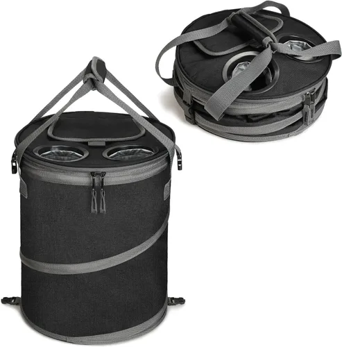Tirrinia Hielera grande emergente, hielera plegable aislada con mesa plana para bebidas, enfriador redondo ligero y portátil para viajes, pesca,