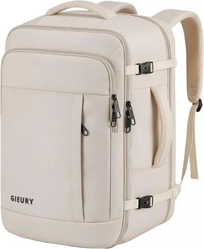 Miniatura 11 de Gieury Mochila de viaje, mochila extragrande expandible de 50 litros para hombres y mujeres, mochila de transporte para aviones, artículos Verde
