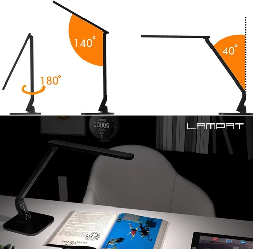 Miniatura 5 de Lampat Dimmable LED Desk Lamp, 4 Lighting Modes (Reading/Studying/Relaxation/Bedtime), 5-Level Dimmer, Touch-Sensitive Control Panel, 1-Hour Auto