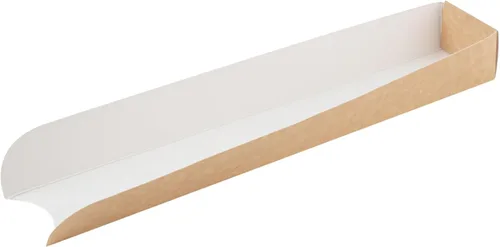 Miniatura 2 de Bio Tek - Bandeja rectangular de papel kraft para perros calientes o sándwiches – 11 3/4" x 2" x 1 1/4" – caja de 200