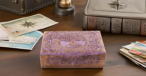 Miniatura 23 de Gran regalo de cumpleaños y inauguración de la casa, joyero de madera decorativo hecho a mano con talla del árbol de la vida, organizador, recuerdo