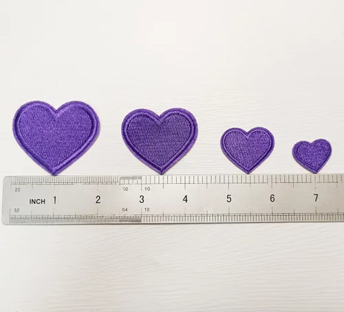Miniatura 4 de 24 parches para planchar con corazón morado, parches bordados con corazón para ropa, chaquetas, sombreros, mochilas, jeans