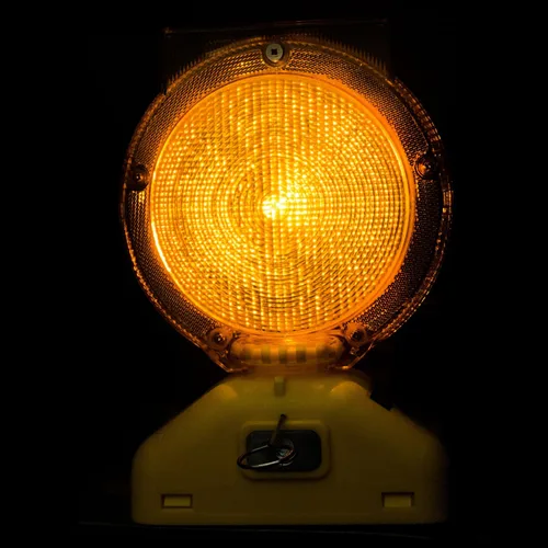 Miniatura 7 de BLIGHT-ST - Luces de advertencia LED ámbar recargables solares de barricada Señal de tráfico intermitente de visibilidad de 2 lados, tipo A/C