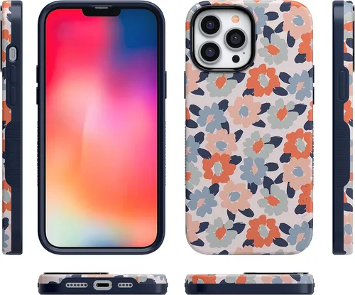 Miniatura 9 de Casely Funda para iPhone 13 Pro Campo de flores Floral pastel Diseño protector audaz Compatible con MagSafe