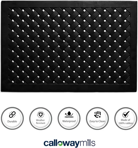 Miniatura 5 de Calloway Mills 900072448 Hampton Weave - Felpudo de goma, 24 x 48 pulgadas