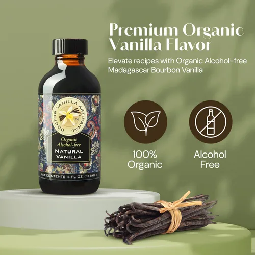 Miniatura 2 de Vainilla Natural Orgánica Sin Alcohol, Para Hornear, Bebidas Dulces Y Más, Elaborada Artesanalmente Con Vainas De Vainilla Bourbon De Madagascar