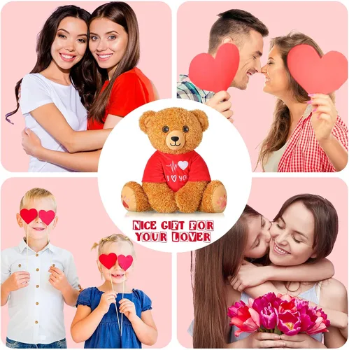 Miniatura 6 de Chalyna Oso de peluche para el día de San Valentín, de 16 pulgadas, oso de peluche para novia, oso de peluche romántico para regalos de cumpleaños