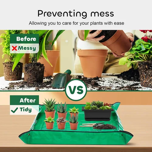 Miniatura 5 de GROWNEER 3 Macetas para Bonsái de 6.5 Pulgadas con Bandejas de Drenaje y Humedad y 1 Alfombrilla de Trasplante, Maceta de Entrenamiento para Árbol