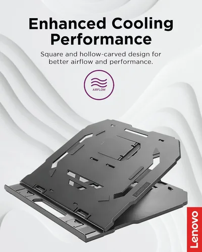 Miniatura 3 de Lenovo Soporte para laptop 2 en 1: ajustable, portátil, plegable, ergonómico, antideslizante, compatible con portátiles de hasta 15 pulgadas
