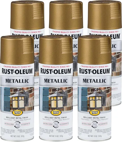 Miniatura 43 de Rust-Oleum 313142 Stops Rust Pintura en Aerosol Metálica, 11 onzas, Bronce Champán