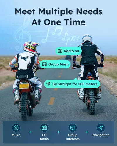Miniatura 6 de ASMAX S1 - Auriculares Bluetooth para motocicleta con control de voz inteligente, sistemas de comunicación de casco de malla, cancelación