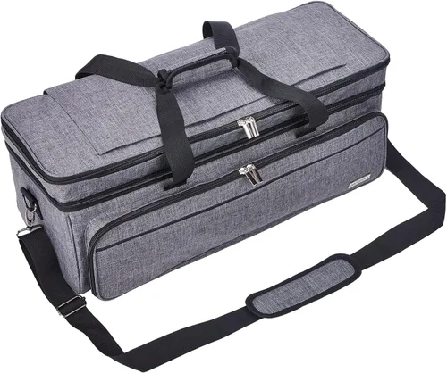 Miniatura 6 de Estuche de transporte de doble capa con bolsillo para tapete para Cricut Maker 4, Explore 4, múltiples compartimentos frontales grandes