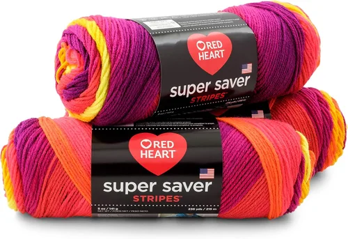 Miniatura 18 de Red Heart - Hilo Super Saver, paquete de 3, color rojo cereza, 3