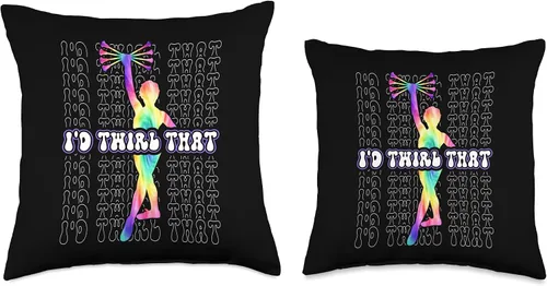 Miniatura 3 de Baton Twirling Majorette Girl Sport Designs batic baton twirling majorette dance Throw Pillow, 16x16, Multicolor