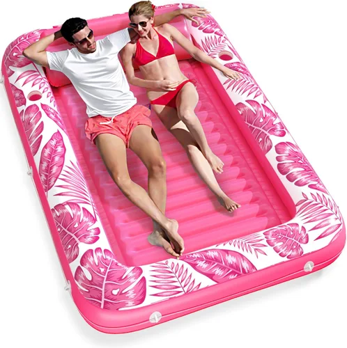 Miniatura 15 de Jasonwell Flotador de piscina inflable 4 en 1 para bronceado - Flotador de balsa para tomar el sol, juguetes, colchoneta para cama de bronceado Base