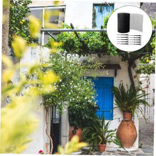 Miniatura 2 de Uonlytech 1 Unidades Anti-Caída Red Downspout Filtro de Red de Plástico Esgrima Malla Colador Jardín Pájaro Red Canaleta Cepillo Techo Canalón