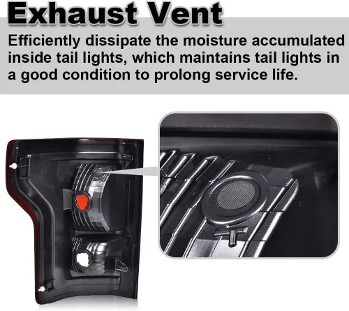 Miniatura 7 de G-PLUS Juego de luces traseras compatibles con Ford F150 2015 2016 2017, luces traseras izquierda y derecha, luces de freno con bombilla lente