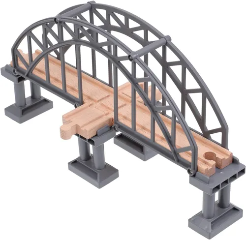 Modelo de puente de tren, accesorios de pista de tren de madera, juguetes de tren cruzado, accesorios de diseño de escena de tren, juguete para