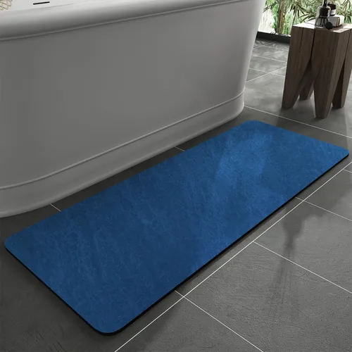 Miniatura 27 de MontVoo -Tapete de baño-Alfombras de baño delgadas antideslizantes para debajo de la puerta- Superficie de gamuza sintética absorbente, de secado