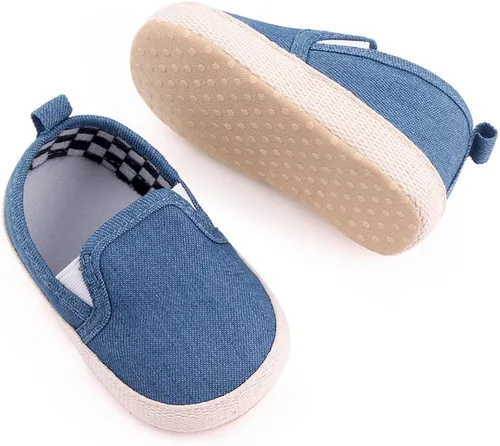 Miniatura 5 de Clowora Unsex - Zapatos de lona para niños y niñas, para recién nacidos, antideslizantes, suela suave, para cuna, zapatos casuales para bebés de 3 a