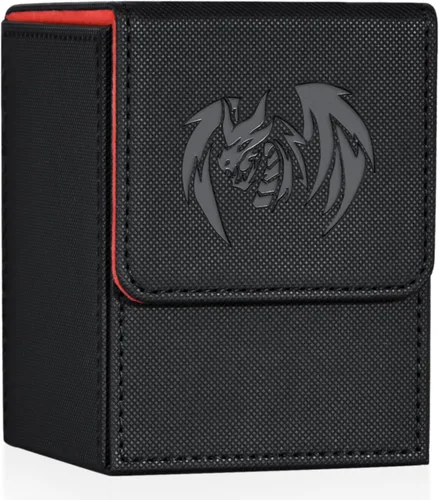Caja de cubierta UAONO para Yugioh MTG, caja de cubierta para más de 100 cartas con 2 divisores, caja de almacenamiento de piel sintética,