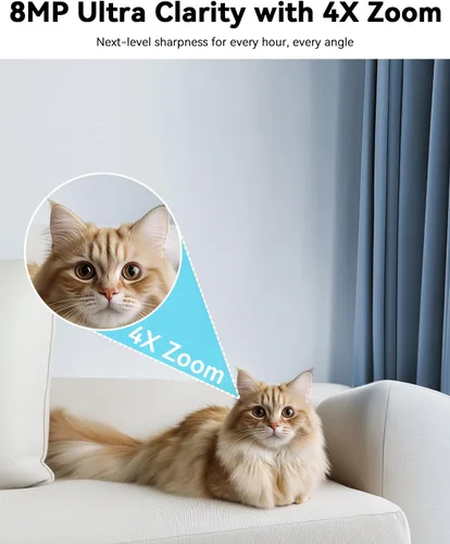Miniatura 2 de blurams Cámaras para seguridad del hogar, cámara 2K para mascotas con aplicación de teléfono, cámaras interiores PTZ de 360°, conversación de 2