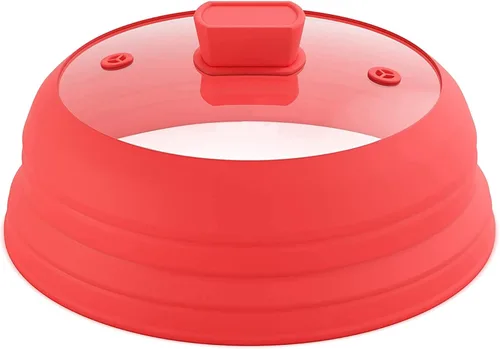 Miniatura 7 de Cubierta de vidrio para salpicaduras de microondas, tapa protectora de salpicaduras con silicona plegable para cubierta de placa de cubierta de olla