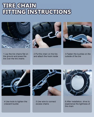 Miniatura 5 de SCITOO QG2228CAM Cadenas de nieve para automóviles, camionetas y SUV, cadena universal de tracción de emergencia para neumáticos, cadenas