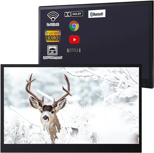 Miniatura 10 de Soulaca 19 pulgadas elegante color negro impermeable baño TV ducha spa publicidad WiFi Bluetooth DTV ATSC baño bañera envolvente