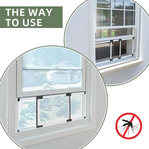 Miniatura 5 de FLYZZZ - Protector ajustable, deslizable y expansible para ventanas con marco de aluminio con dos modos de colocación, horizontal