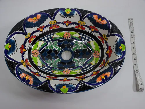 Miniatura 5 de 16" X 12" TALAVERA SINK drop in or undermount mexican bathroom handmade ceramic