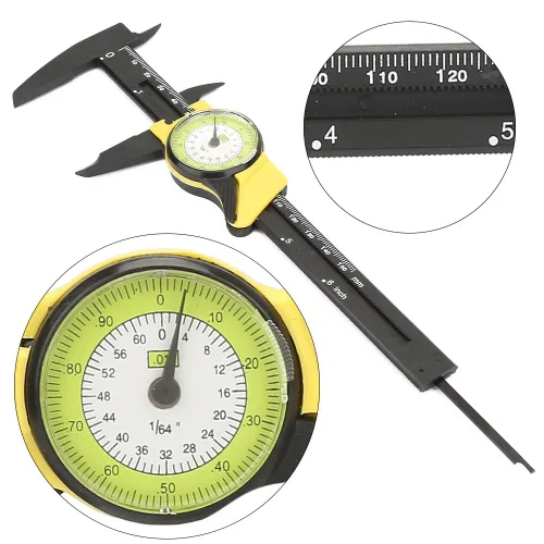 Miniatura 7 de Vernier de esfera de plástico de 0.000-5.906 in, herramienta de medición de calibrador, regla de calibrador de esfera de plástico, herramienta