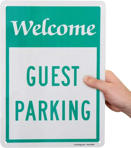 Miniatura 9 de SmartSign Letrero "Welcome - Guest Parking" Aluminio de 12 x 18 pulgadas