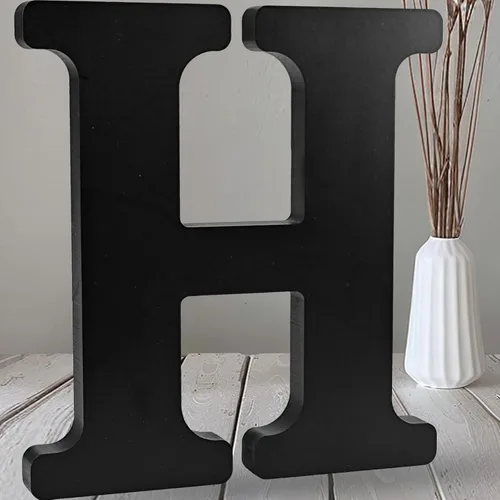 Miniatura 15 de AOCEAN Letras de madera negra de 12 pulgadas, letras de madera sin terminar para Halloween, letras decorativas de pie, tablero de señalización