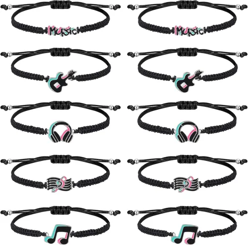 Junkin Pulseras de recuerdos de fiesta musical, pulseras de decoración de fiesta, pulseras de signo de paz, suministros de fiesta hippie y arco