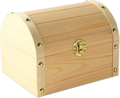 Miniatura 9 de Caja de madera sin pintar sin terminar con tapa con bisagras para manualidades, almacenamiento de joyas, caja de pino liso, pequeña 6.7 x 5.1 x 3.1