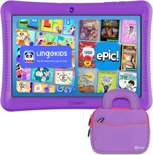Miniatura 9 de Contixo K102 Paquete de tabletas para niños de 10 pulgadas, tableta de aprendizaje HD y bolsa de manga para niños de 3 a 7 años, incluye libros