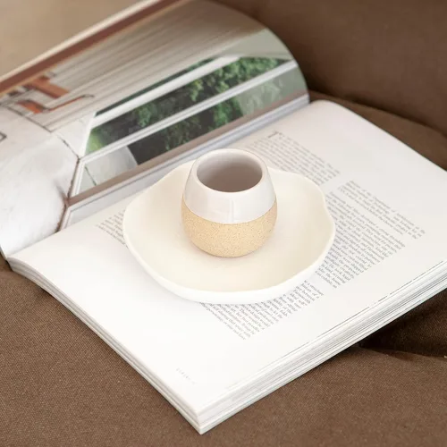 Miniatura 8 de Juego de 4 tazas de café espresso de cerámica, capacidad de 4.5 onzas, tazas de café pequeñas y modernas, aptas para lavavajillas, tazas de café