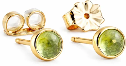 Miniatura 14 de Juego de aretes pequeños de oro con bisel, bola para cartílago, tragus, hélice, múltiples joyas hipoalergénicas de piedra natal para mujer