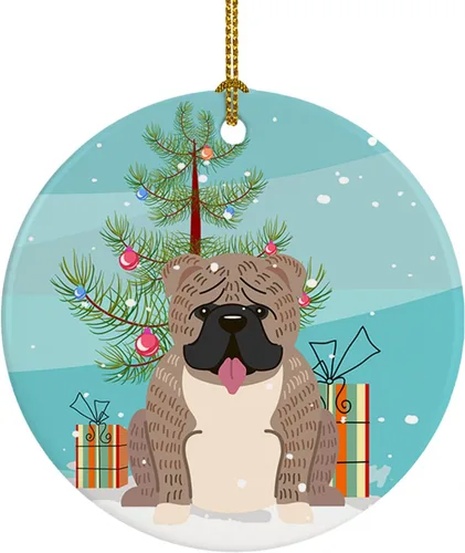 Miniatura 27 de Caroline's Treasures Adorno de cerámica para árbol de Navidad, Laika Spitz de Siberia Occidental, decoración colgante para árbol de Navidad