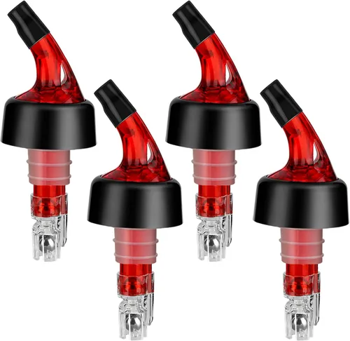 Vertedor automático de botella medido - Vertedor de medida de licor de disparo rápido con tapas antipolvo para cóctel de vino, herramientas de bar