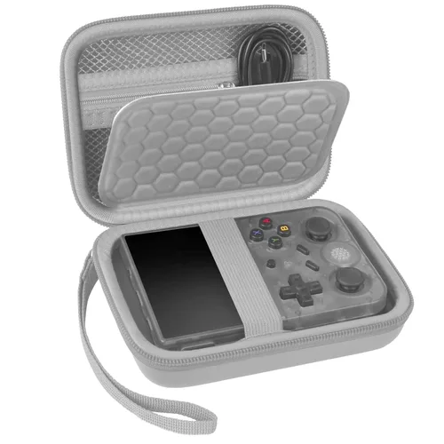 Miniatura 19 de PAIYULE Travel Case Compatible with RG353V/ RG353VS/ R36S Retro Handheld Game Console, Handheld Emulator Storage Holder Organizer, Android Game Beige