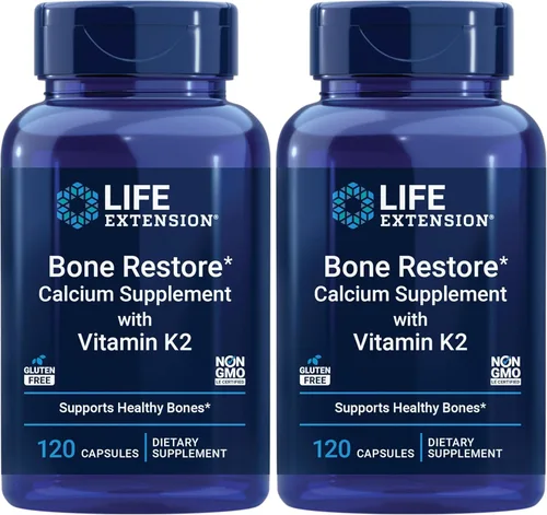 Miniatura 10 de Life Extension Bone Restore con vitamina K2 – Suplemento para la salud ósea para huesos fuertes – 3 tipos de calcio absorbible, vitaminas D3 y K2
