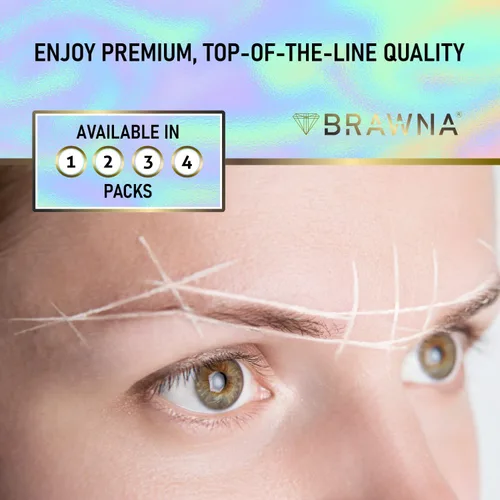 Miniatura 5 de BRAWNA [Versión mejorada] 30 metros de hilo blanco de mapeo de cejas para medición de cejas - Suministros de microblading - Kit PMU - Kit de 2-Blanco
