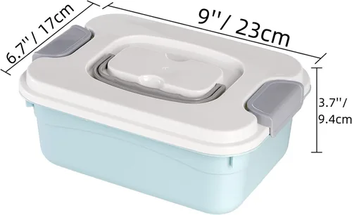 Miniatura 2 de Elsjoy Juego de 6 cubos pequeños de plástico con tapa y asa, caja de almacenamiento de plástico de 2.1 cuartos de galón, contenedor